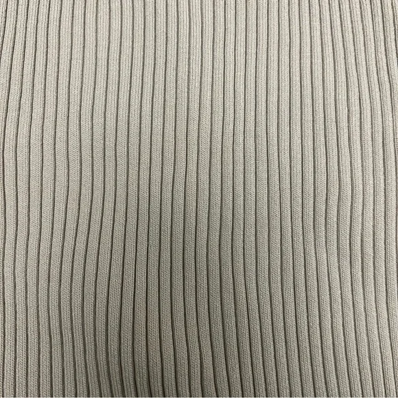 ZARA Beige Ribbed Collared Long-Sleeve Modest Shirt Top Sweater Silver Snaps M - Picture 11 of 12